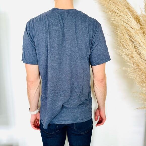 NEW Blue Heart Rate Monitor Stocks Graphic Print Short Sleeve Tee Shirt Top L - Picture 3 of 5